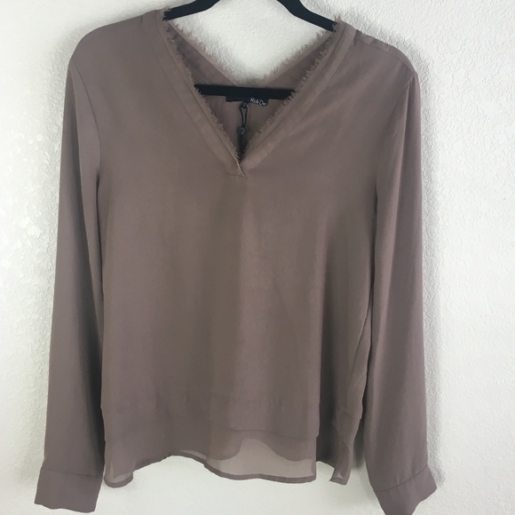 Ro & De Tops - Ro & De Frayed V-Neck Blouse NWOT